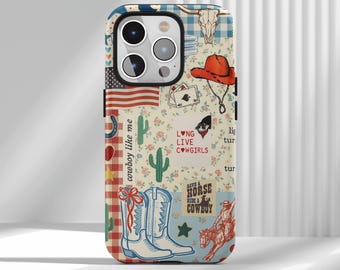 Western Cowboy Collage Phone Case- Stylish Retro Case,Compatible With iPhone 17 16 15 14 13 12 Air Pro Max  Samsung S25 S24 S22 Ultra