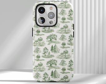 White & Green Forest Landscape Phone Case - Artistic Cover Compatible With iPhone 17 16 15 14 13 12 Air Pro Max  Samsung S25 S24 S22 Ultra