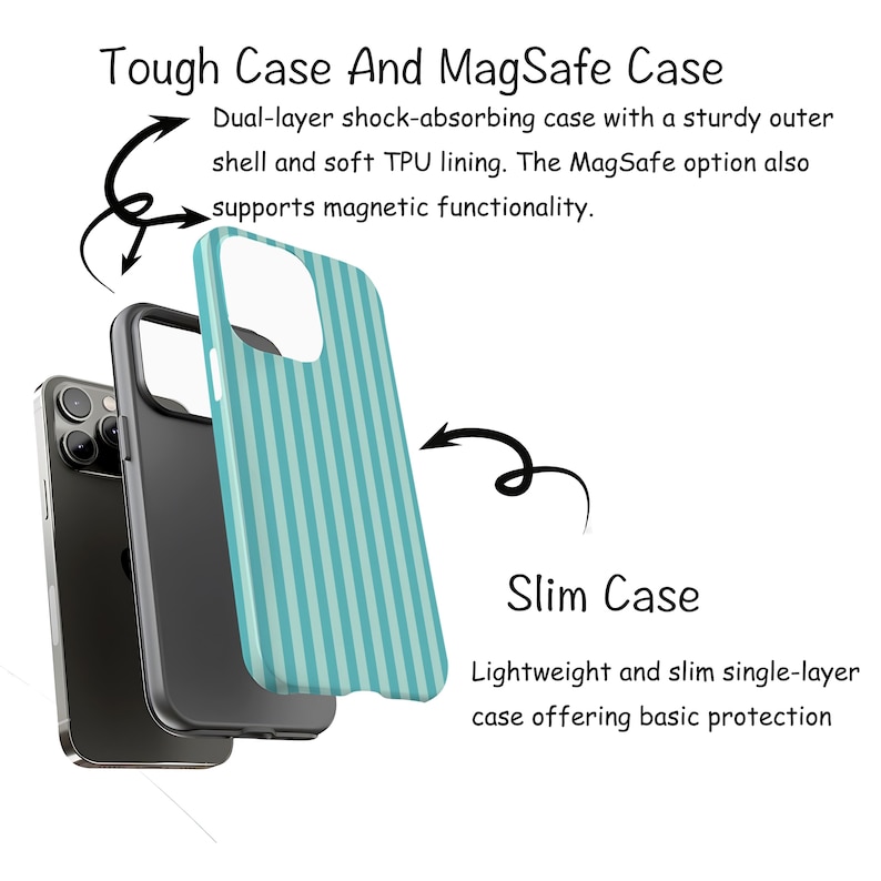 Mint Green Vertical Stripe Phone Case - Fresh Minimalist Cover Suitable for iPhone 17 16 15 14 13 12 Air Pro Max Samsung S22 Ultra image 8