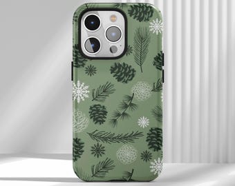 Pine Cone Forest Phone Case Simple Case, Tough Phone Case, Compatible with iPhone 17 16 15 14 13 12 Air Pro Max  Samsung S22 Ultra