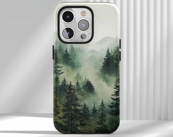 Custodia per telefono Pine Tree Forest, elegante e alla moda, verde salvia, compatibile con iPhone 17, 16, 15, 14, 13, 12, Air Pro Max, Samsung S25, S24, S22 Ultra