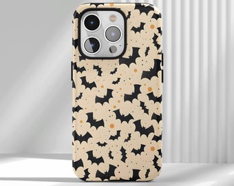 Custodia per telefono a forma di pipistrello, estetica di Halloween, cover per telefono di Halloween, regalo per lei, iPhone 17 16 15 14 13 12 Air Pro Max Samsung S22 Ultra