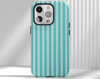 Custodia per telefono a righe verticali verde menta - Cover minimalista fresca adatta per iPhone 17 16 15 14 13 12 Air Pro Max Samsung S22 Ultra