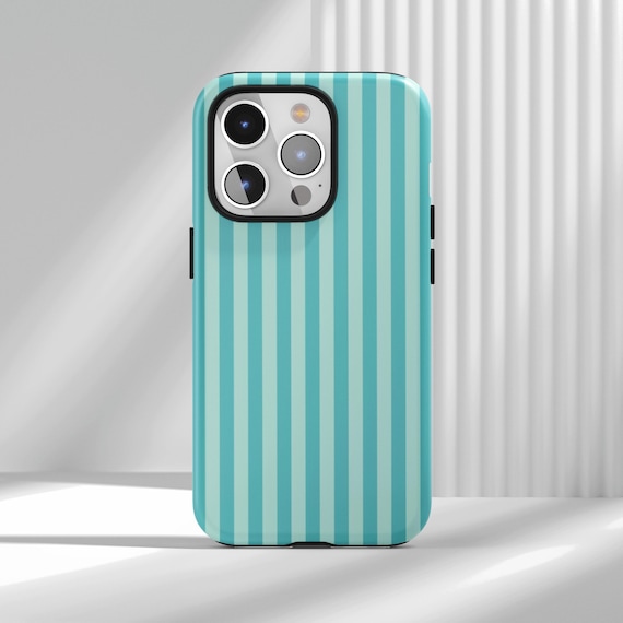 Mint Green Vertical Stripe Phone Case - Fresh Minimalist Cover Suitable for iPhone 17 16 15 14 13 12 Air Pro Max  Samsung S22 Ultra