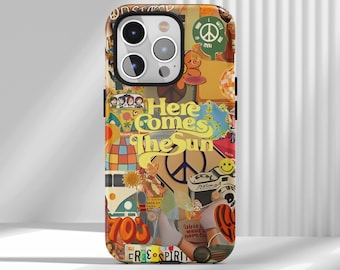 Retro Groovy iPhone Case, Hippie culture,Vibrant Vintage Style ,Funky Gift Idea,iPhone 17 16 15 14 13 12 Air Pro Max  Samsung S22 Ultra