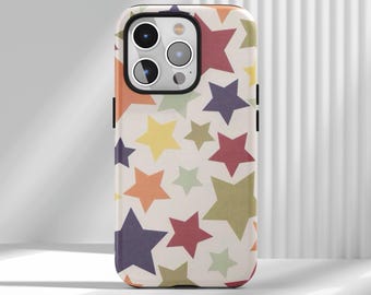 Colorful Stars Slim/Tough Cute Phone Case Cover,Colorful Protective Cover,iPhone 17 16 15 14 13 12 Air Pro Max  Samsung S25 S24 S22 Ultra