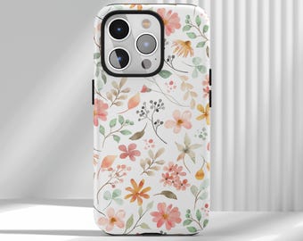 Custodia protettiva per telefono con motivo floreale, custodia per telefono femminile, compatibile con iPhone 17, 16, 15, 14, 13, 12, Air Pro Max, Samsung S25, S24, S22 Ultra
