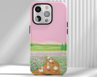 Leuke eend telefoonhoesje iPhone-hoesje, grappig telefoonhoesje compatibel met iPhone 17 16 15 14 13 12 Air Pro Max Samsung S25 S24 S22 Ultra