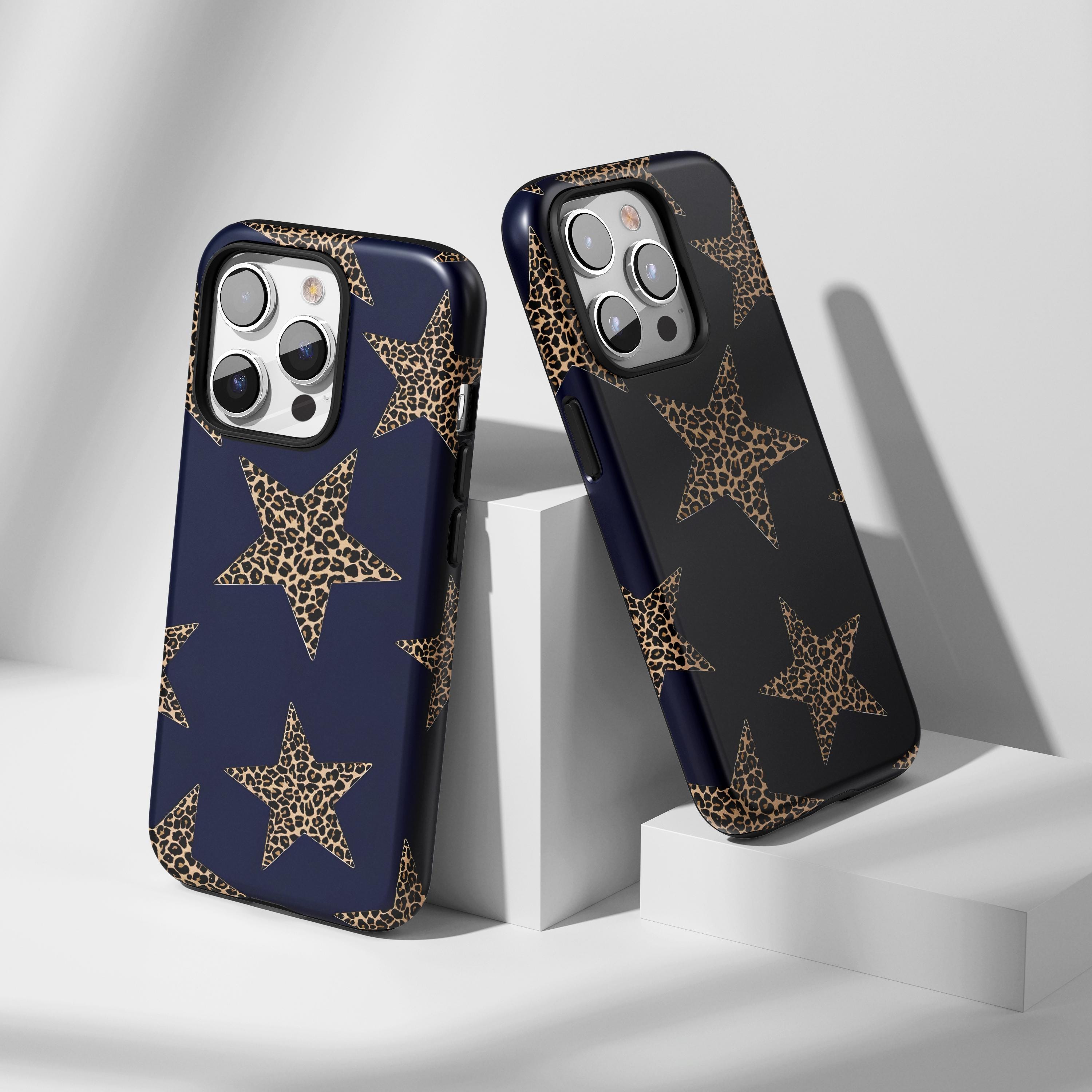 Star Pattern Phone Navy Blue Cheetah-star Pattern Phone Case-sleek Bold Style, Compatible ...