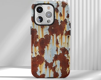 Rustic Rusted Metal Texture Design Tough Phone Case, Compatible with iPhone 17 16 15 14 13 12 Air Pro Max  Samsung S25 S24 S22 Ultra