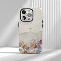 Christian Cross Wildflower Phone Case - Faith Based Watercolor Cover for iPhone 17 16 15 14 13 12 Air Pro Max  Samsung S25 S24 S22 Ultra