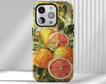 Stained Orange Handyhülle, Kunstvolles ästhetisches Zitrusfrucht-Mustergeschenk, kompatibel mit iPhone 17 16 15 14 13 12 Air Pro Max Samsung S22 Ultra