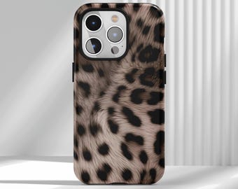 Custodia per telefono con stampa leopardata, custodia per telefono con stampa animale estetica, atmosfera neutra Y2K, per iPhone 17 16 15 14 13 12 Air Pro Max Samsung S22 Ultra