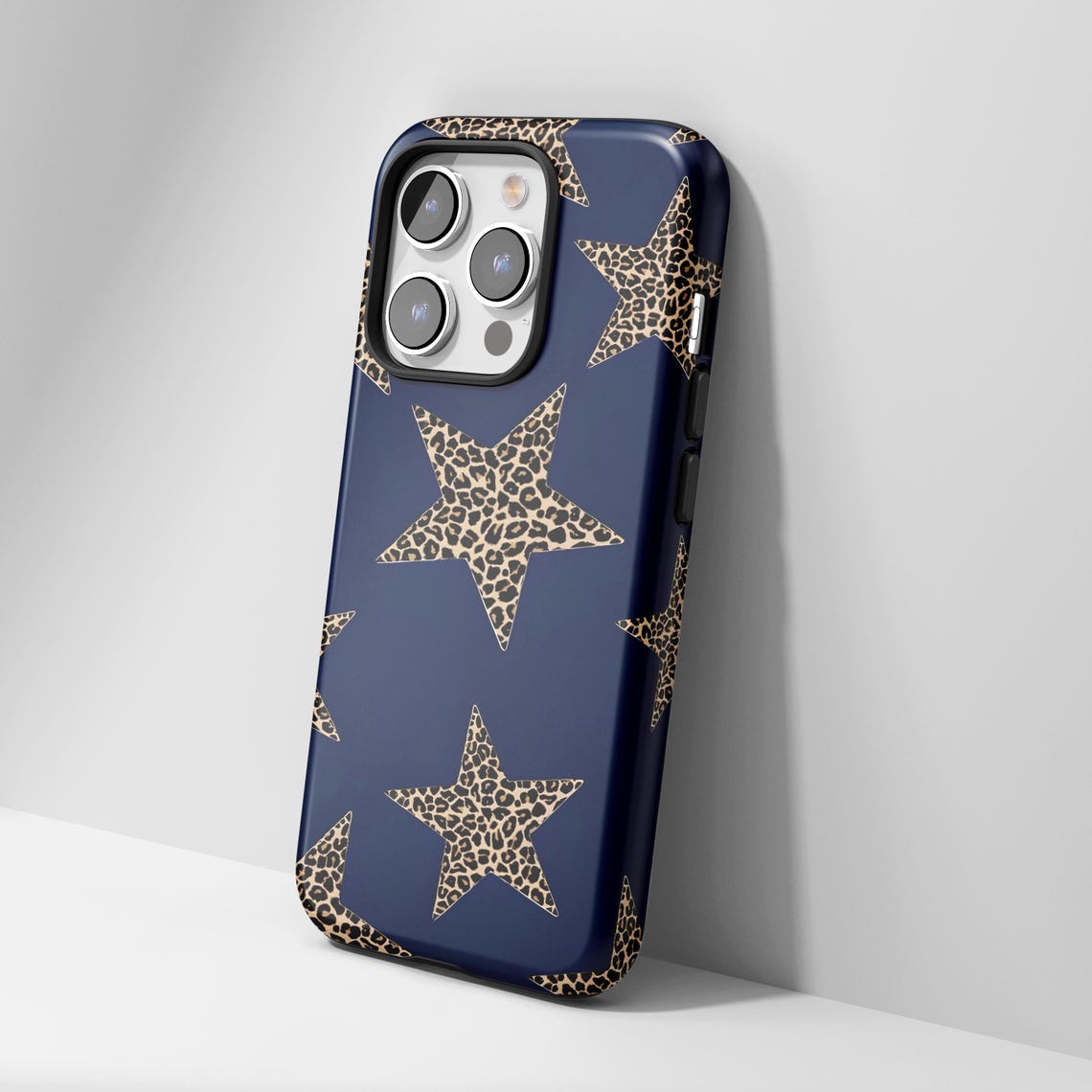 Star Pattern Phone Navy Blue Cheetah-star Pattern Phone Case-sleek Bold Style, Compatible ...