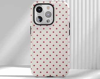 Polka Dot Phone Case,Soft Girl Cute Design,Y2K Style,Cute Trendy Aesthetic,iPhone 17 16 15 14 13 12 Air Pro Max  Samsung S25 S24 S22 Ultra