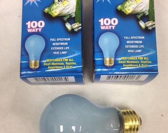 DayBrite 100W A19 Frost Neodymium Reptile Pet Full Spectrum Light Bulb - 2 Pack!