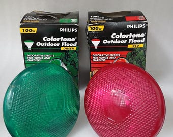 Philips 100 BR38 Red / Green Outdoor Christmas Flood Lights 100w *NEW