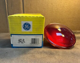 GE 4422R Red 12V 35W PAR36 Sealed Beam Incandescent Lamp - Brand New