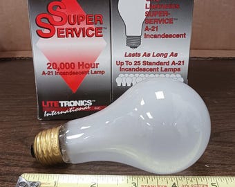 Litetronics L-146 A21 120V 100W 20,000 Long Life Bulb - Frosted - 2 Pieces *NEW