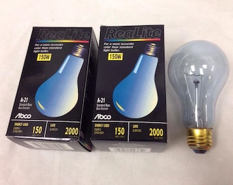 150W A21 Clear Realite Neodymium Full Spectrum Reptile Light Bulb 150A21/RL 2-Pack
