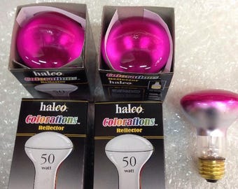 Halco 50R20 Pink Flood Light Bulb 50 Watt 130V LongLife 5,000hr Dimmable Bulb