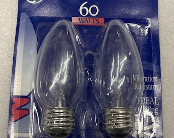 GE 60BM # 76233 81465 60w Lightbulb Clear B13 Fan Bulb Vibration Resistant * 2-bulbs
