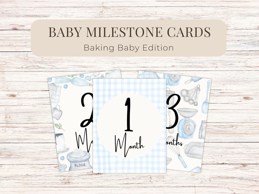 Baking Baby Milestone Cards | Baby Boy Monthly Milestones | Printable 1 ...