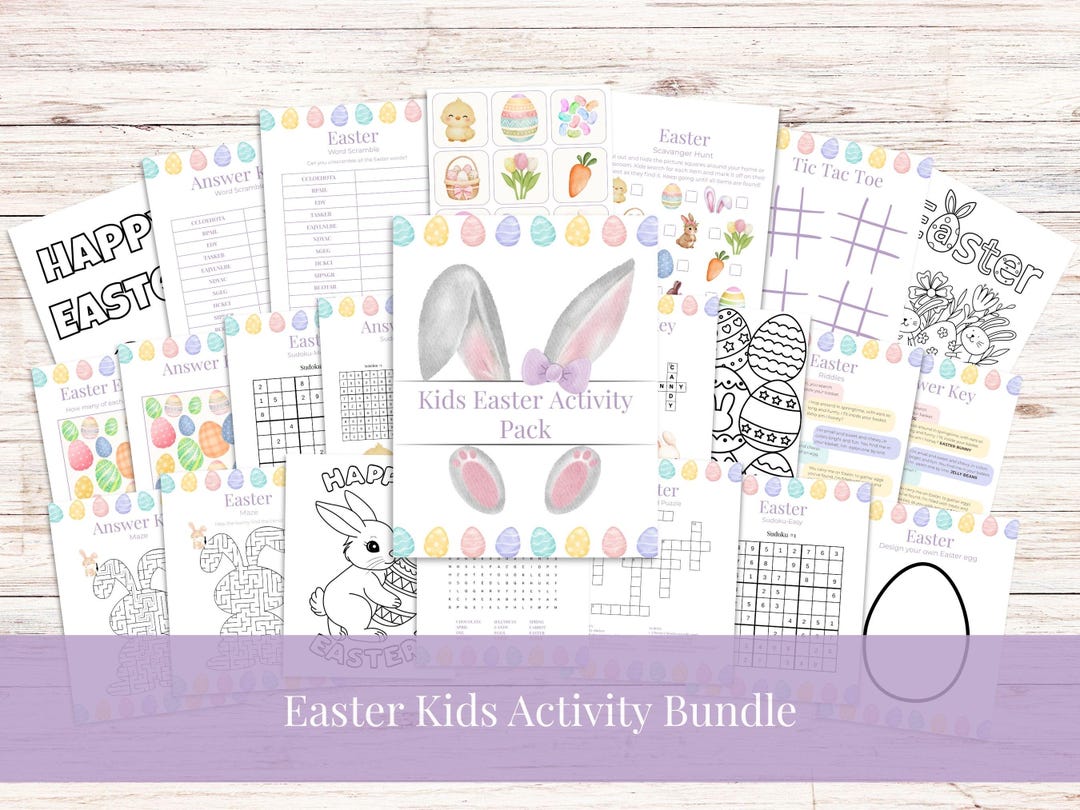 Easter Kids Activity Pack | Printable Easter Worksheets | Coloring ...