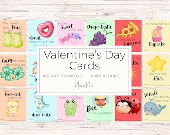 Printable Valentine Cards for Kids | Classroom Valentines | Watercolor Valentine Cards | Instant Download