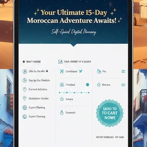 Morocco Travel Itinerary  Ultimate PDF Travel Planner Guide for Marrakech, Sahara Desert, Chefchaouen | Digital Download, Printable