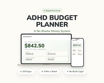 ADHD Budget Planner Digital & Bill Tracker | Interactive Financial Organizer for GoodNotes  iPad