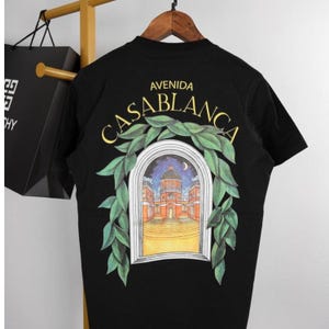 T-shirt Avenida Casablanca Maroc - Design Voyage Streetwear, Coupe Classique, Manches Doubles