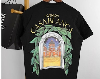 Casablanca Graphic T-Shirt | Casablanca Avenue Art Print Tee | Moroccan Architecture Unisex Shirt | Travel-Inspired Streetwear T-Shirt
