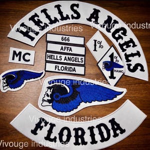 Hells Angels Florida Embroidered Back Patch Set for Leather Vest | Large Motorcycle Club Style Biker Patch | Custom MC Jacket Patch