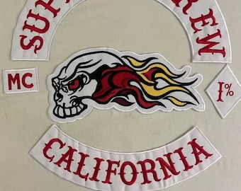 Support Crew Patch Biker Iron / Sew on Embroidered Patch for Jackets & Vests