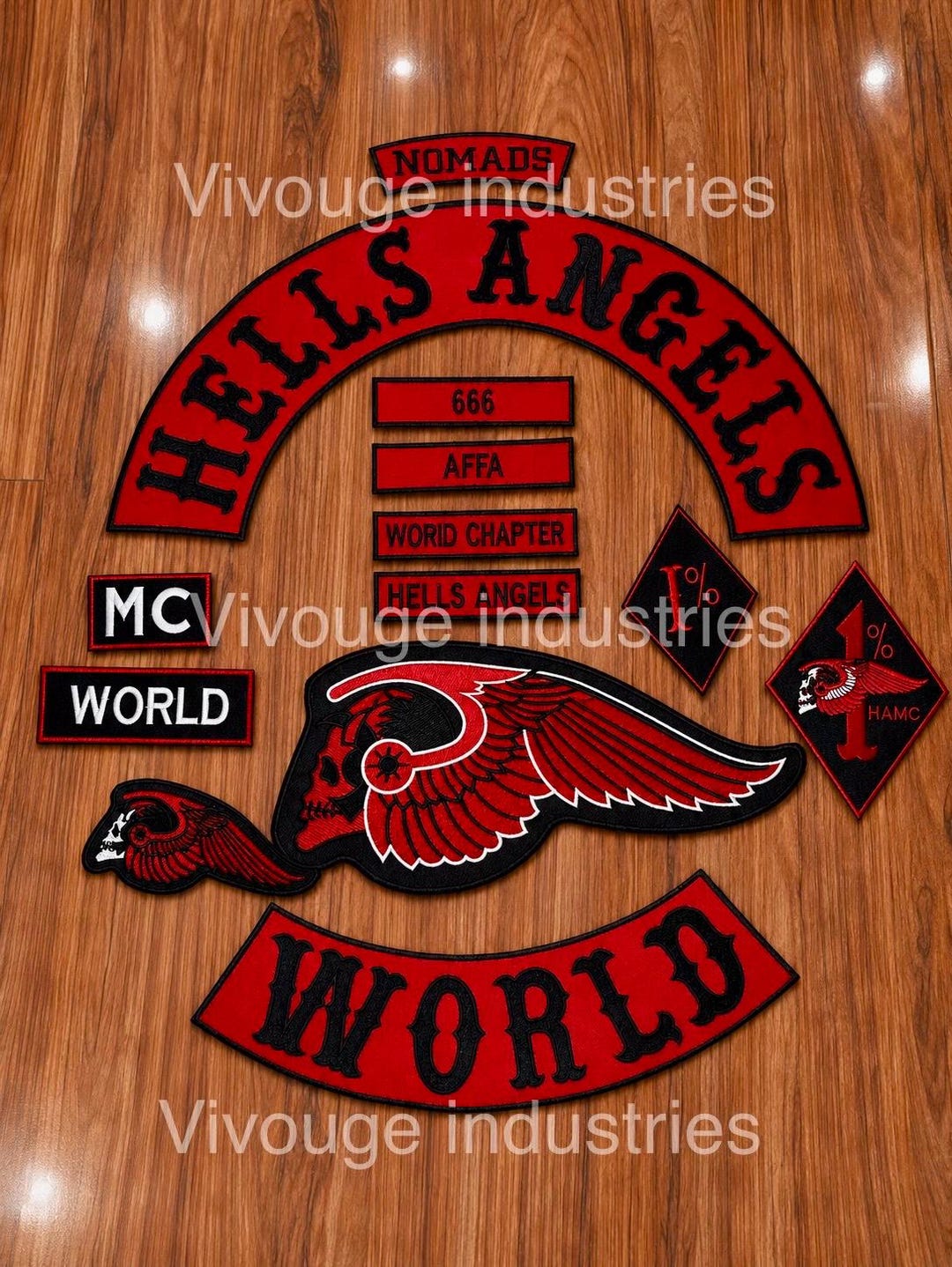 Hells Angels World Nomads MC Patch Set | Large Back Patch
