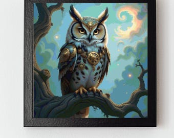 Patrón de punto de cruz Guardián del Tiempo en PDF