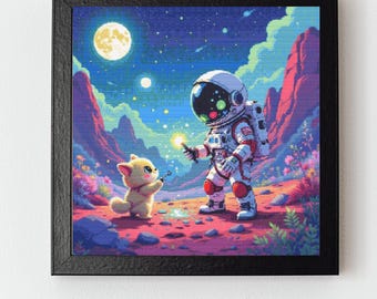 Patrón de punto de cruz Encuentro estrellado en PDF