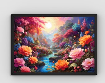 Patrón de punto de cruz «Paraíso en flor» en PDF