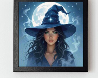 Patrón de punto de cruz de bruja de la luz de la luna en PDF