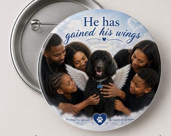 Custom Memorial Button Pin: Keepsake