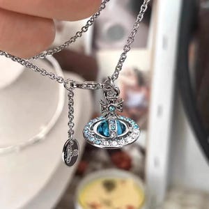 Vivienne Westwood Blue Orb Necklace - Etsy