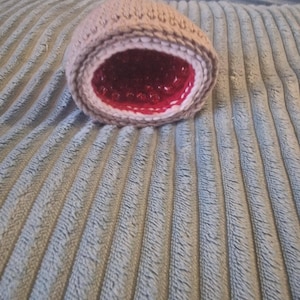 Crochet Geode Decor, Faux Crystal Stone with Glowing Red Center