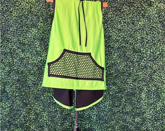 Green Sleeveless Hoodie with Black Accents - Kid’s Dance Hip Hop or Casual Wear