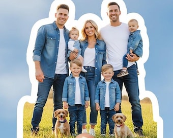 Adesivos fotográficos personalizados | Adesivos sob medida | Adesivos de retrato personalizados à prova d'água | Adesivos faciais para garrafas de água, laptops e carros