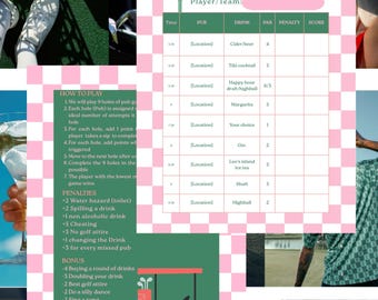 Pub Golf Scorecard – Printable Bar Crawl Game | Instant Download