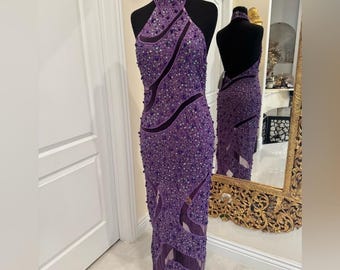scala dress purple Fitted Sequins Sheath Dress By SCALA -47551 6 / SAPPHIRE