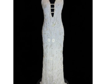 Ivory Halter hand beaded, and embroidered Attitudes by Debra Gown. STUNNING!!