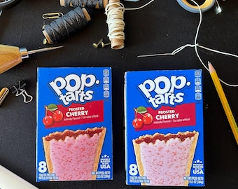 Upcycled Cherry Toaster Pastry Junk Journal | Snack-Inspired Notebook