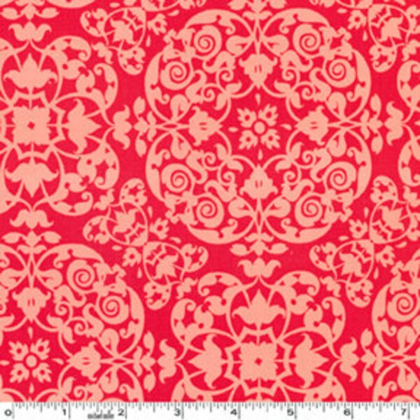 1/2 yard Vintage Ironwork in Coral Secret Garden by Sandi Henderson